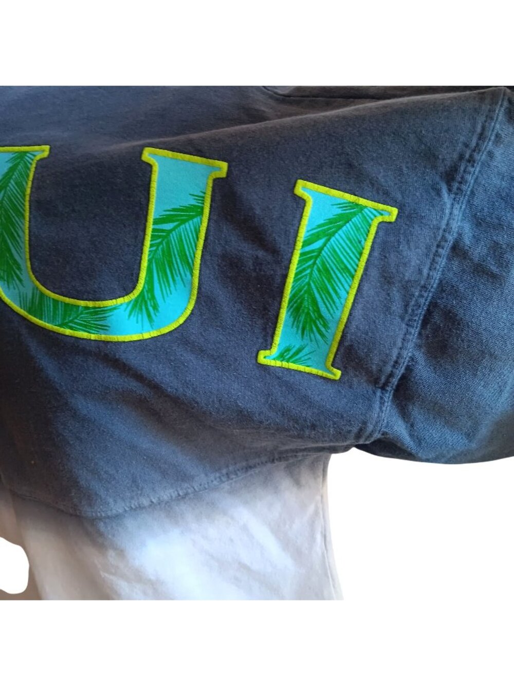 Sweatshirt Maui Spirit Jersey XS Men's Ombre Blue Green Gradient Lettering